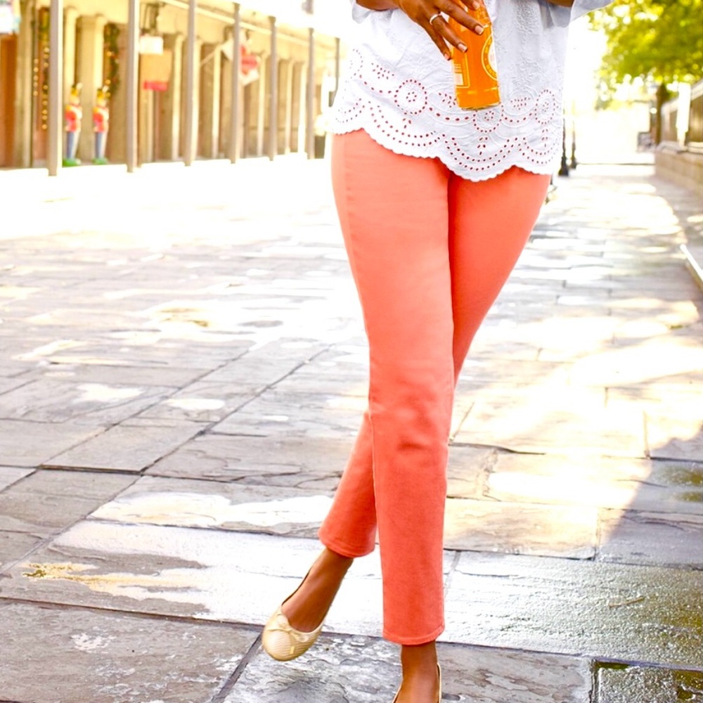 ❤️EXTRA 50% off! Talbots Petite Cropped Coral/ Salomon Skinny Pants MSRP $98!
